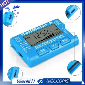 LCD Kỹ Thuật Số Pin Kiểm Tra Dung Lượng RC 1-8S Dung Lượng Pin Đồng Hồ Kiểm Tra Điện Áp LiPo Li- NiMH Meter