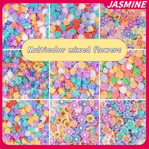 JASMINE 50 Cái 3D Mini Hoa Sen Hoa Hồng Flatba Planar Nhựa Phụ Kiện Thủ Công DIY Miếng Dán Điện Thoại Chất Liệu Nghệ Thuật JASMINE
