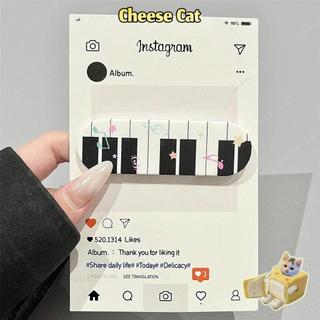 Phím Đàn Piano Đế Nhẫn Tiện Lợi Hương Đen Ốp Điện Thoại Da Cho iPhone 14 16 15 13 12 11 17 Pro Max 7 Plus Xs Max XR