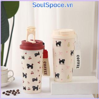 Cốc Nước SOULSPACE, Bình Nước 550ml Chống Rò Rỉ, Dây Mang Dễ Thương Uống Đôi Dung Tích Lớn Cốc Cà Phê Sinh Viên