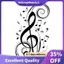 Miếng dán nghệ thuật treo tường nhạc Beat Note, miếng dán tường vinyl trang trí âm nhạc, Đồ họa nghệ thuật trang trí nhà cửa âm nhạc (đen) 77x45cm
