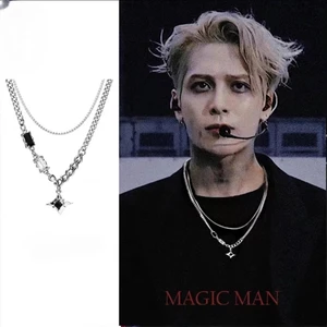 Ngôi Sao Hai Lớp Vật Phẩm Hip-Hop Thiết Kế Niche Phụ Kiện Độc Đáo Tanabata Bé Trai Nữ Xương Cổ 3MP3