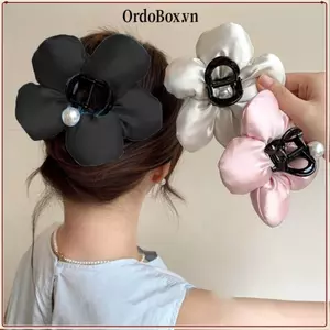 ORDOBOX Hoa Vuốt Tóc, Mềm Lông Tơ Hoa Lớn Kẹp Tóc, Vải Bọt Biển Sensation Cá Mập Kẹp Nữ Cô Gái