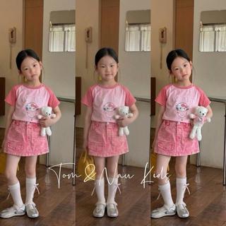 S58- [tomnaukids] Set áo hồng chân váy Jean KÈM GẤU size từ 8-30Kg