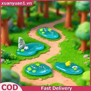 XUAN Mini Nhựa Ao Đồ Trang Trí Koi Du Sen Thiết Kế Mịn Chống Thấm Nước Trang Trí Cho Bể Cá Bể Cá Sân Vườn VN