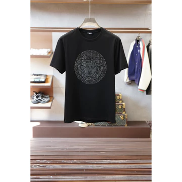 Áo thun Versace / Áo thun Versace in hình ngắn tay nam nữ Áo thun thể thao Áo cổ tròn Áo thường ngày Áo dáng rộng Áo thông thường Áo đôi Áo S