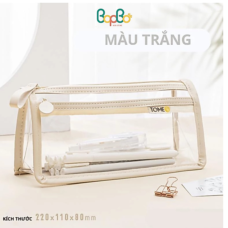 Hộp đựng bút trong suốt 2 ngăn - túi đựng bút học sinh cute - hộp bút cỡ lớn | BigBuy360 - bigbuy360.vn