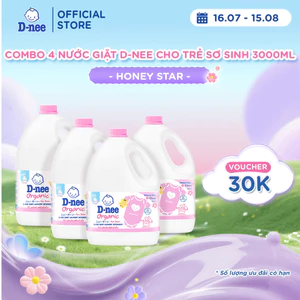 Combo 4 Nước giặt quần áo D-nee 3000 ML - Honey Star