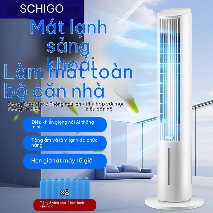 Quạt Điều Hòa Hơi Nước Dạng Tháp – Quạt Làm Mát Có Tạo Ẩm, Quạt Đứng Cho Phòng Ngủ, Văn Phòng