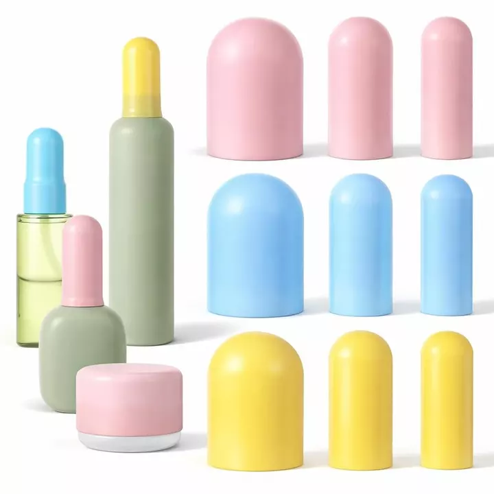 9 Gói Nắp Chai Silicon Cho Du Lịch, Nắp Chai Du Lịch Silicon Chống Rò Rỉ Kích Thước Du Hộp Đựng Tay Đi Biển Kỳ Nghỉ Essentials Chai Mũ Cho Du Lịch Đồ Vệ Sinh Ess