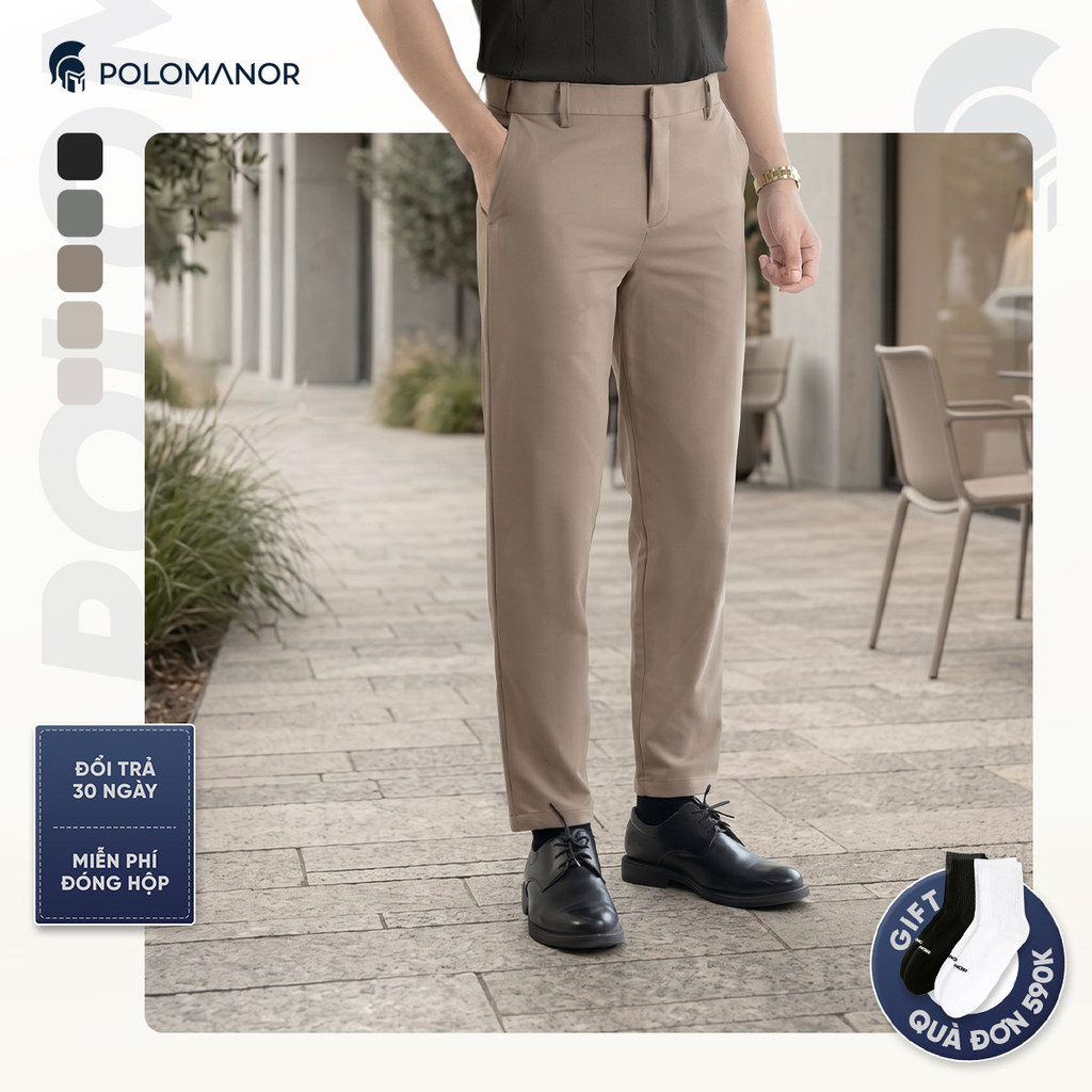 [BEST SELLER] Quần dài kaki nam SD, chất liệu Kaki gân Hàn Quốc chuẩn form tôn dáng sang trọng – POLOMANOR