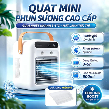 Máy Lạnh Cầm Tay Mini Làm Mát Trong 3 Giây Dành Cho Ô Tô Và Văn Phòng