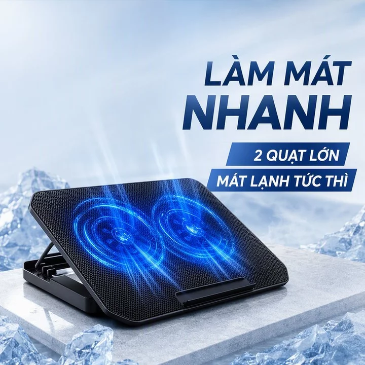 Đế Tản Nhiệt Laptop, Tản Nhiệt Hiệu Quả, 4 Mức Chỉnh độ Cao, Phù Hợp Cho Giải Trí Và Làm Việc