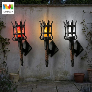 MMLUCK Giả Đèn Pin Treo Tường, Đèn Led Chiếu Sáng Kép Đèn Pin Thời Trung Cổ Đèn Pin Đèn Tường, Trang Trí Đèn Pin 3D In Tay Chủ Đề Giả Tưởng Hình Đèn Pin Treo Tiệc Halloween