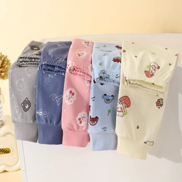 Trẻ Em Quần Dài Trẻ Em Cotton Nguyên Chất Thu Đông Phong Cách Mới Quần Bé Trai Ấm Áp Pyjama Quần Bé Gái Quần Đơn Quần Áo Trẻ Em Quần Áo Trẻ Em