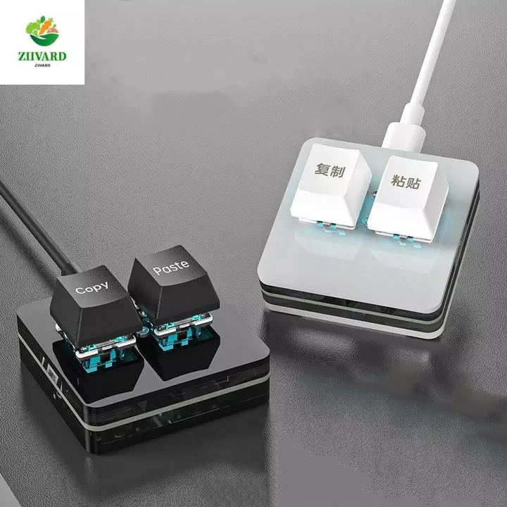 Bàn phím dán sao chép AEROT, Công tắc đỏ Acrylic Custom Mini 2 Bàn phím phím, Bàn phím trao đổi nóng Phím cơ mini 2 phím Trò chơi bàn phím mini