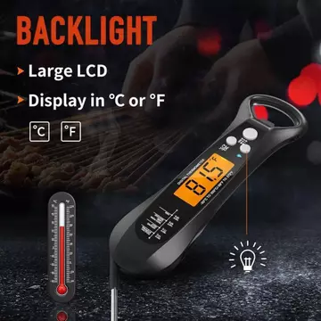 Nhiệt kế kỹ thuật số CLOUDBODY, Nhiệt kế thực phẩm điện tử chống nước 2 trong 1, Đèn nền tiết kiệm điện Nhiệt kế thịt chuyên nghiệp cấp thực phẩm Nhiệt kế nhà bếp