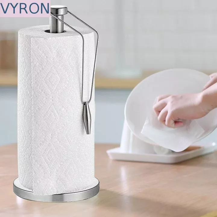 VYRON Cuộn Giấy Giá Trang Trí Tiện Ích Nhà Bếp Bạc Tiện Ích Trang Trí Bàn Nhà Có Kẹp Giữ Nhỏ Gọn Khăn Giấy Chống Trơn Trượt Giá Để Đồ