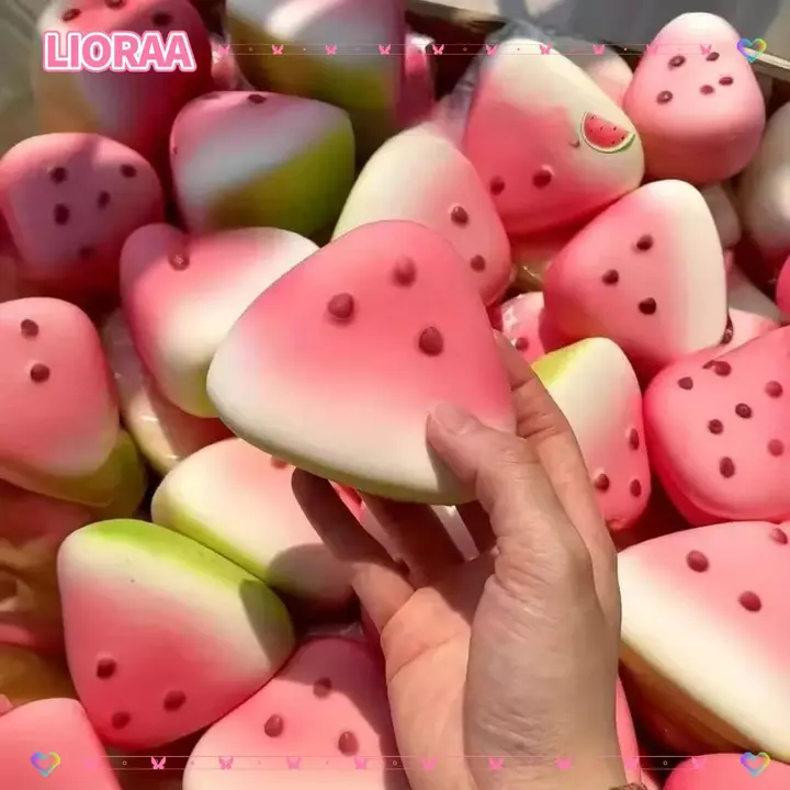 LIORABóp chống căng thẳng, Soft Ice Skin Squishy Họa tiết dưa hấu Giảm căng thẳng, có thể tái sử dụng Giảm căng thẳng phục hồi chậm Giảm căng thẳng văn phòng & trường học