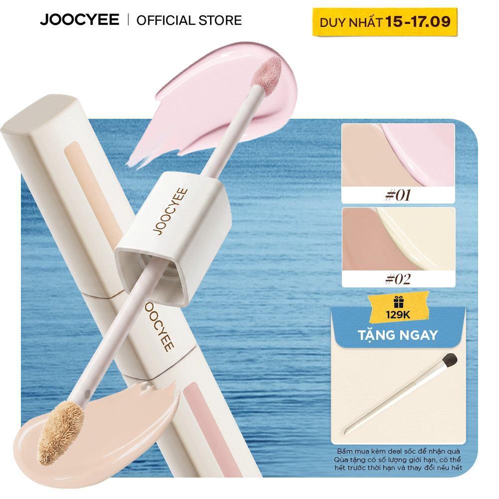 Kem che khuyết điểm hai đầu JOOCYEE Airy Wear Double Sided Concealer hiệu chỉnh sắc tố da chuyên biệt từng vùng, mắt, rãnh má, thâm mụn, che phủ tự nhiên, lâu trôi, không gây bể nền