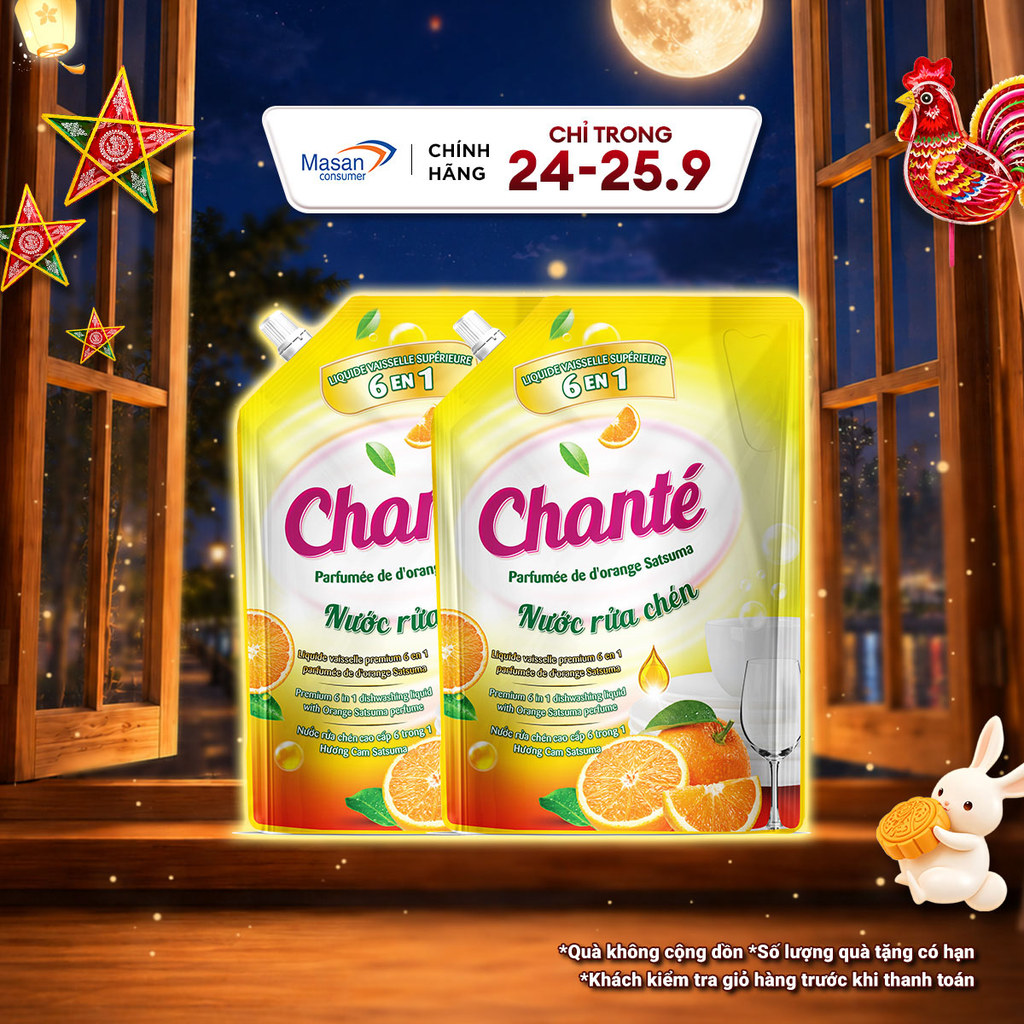 [Chọn loại] Combo 2 Nước rửa chén Chanté túi x 3.2kg
