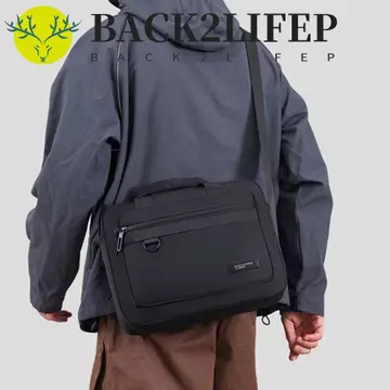 Túi đeo chéo nam BACK2LIFEP, Túi đựng điện thoại Túi đeo vai học sinh dung tích lớn, Gói điện thoại di động có nhiều túi Túi vải Oxford màu đen / xám Túi đeo chéo leo núi cắm trại