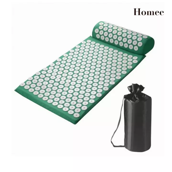 Thảm Massage kim có gối Bộ thảm bấm huyệt bằng vải Cotton có túi đựng Gối bấm huyệt di động để tập thể dục