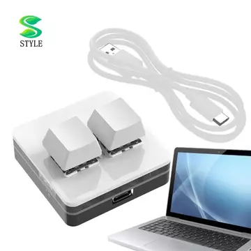 PHONG CÁCH Sao chép Bàn phím, Bàn phím phím mini 2 mini tùy chỉnh Acrylic, Phụ kiện bàn phím Công tắc đỏ Chiếu sáng chìa khóa cơ 2 phím Bàn phím mini PC
