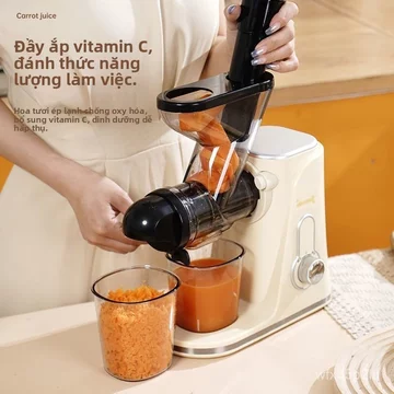Máy ép trái cây nằm ngang tự động tách nước bã miệng lớn gia đình gừng cần tây chậm tốc độ thấp