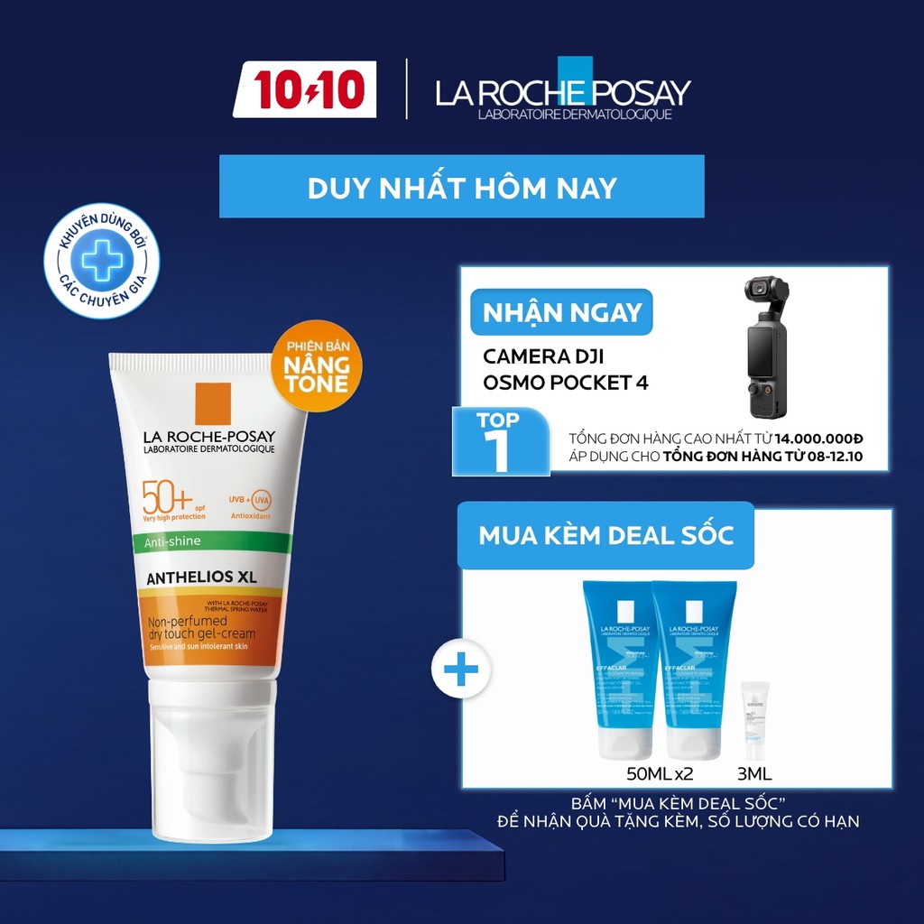 [PHIÊN BẢN NÂNG TONE] Kem chống nắng nâng tone cho da dầu La Roche-Posay Anthelios XL SPF50+ PA++++ 50ml