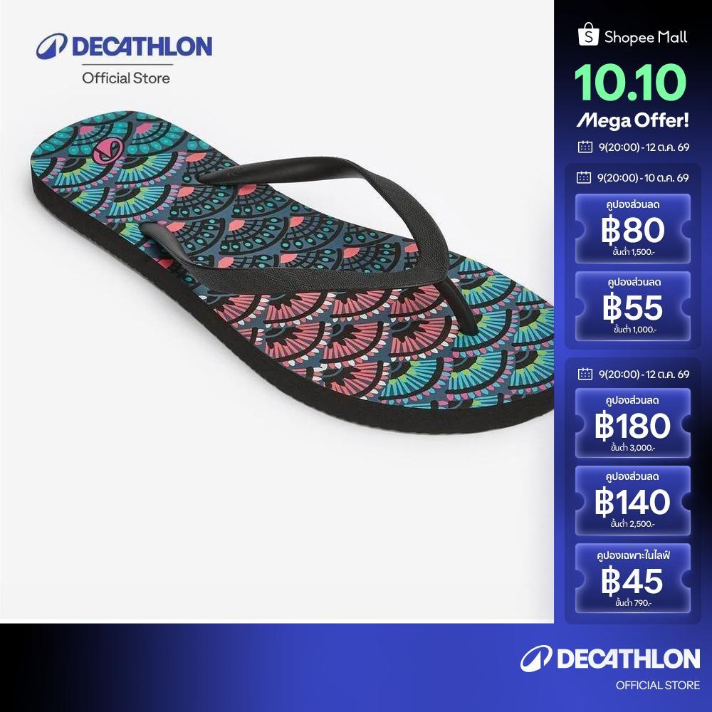 Decathlon Nữ Flip-Flops 120 Jiu Model 120 Đen / Hồng / Xanh