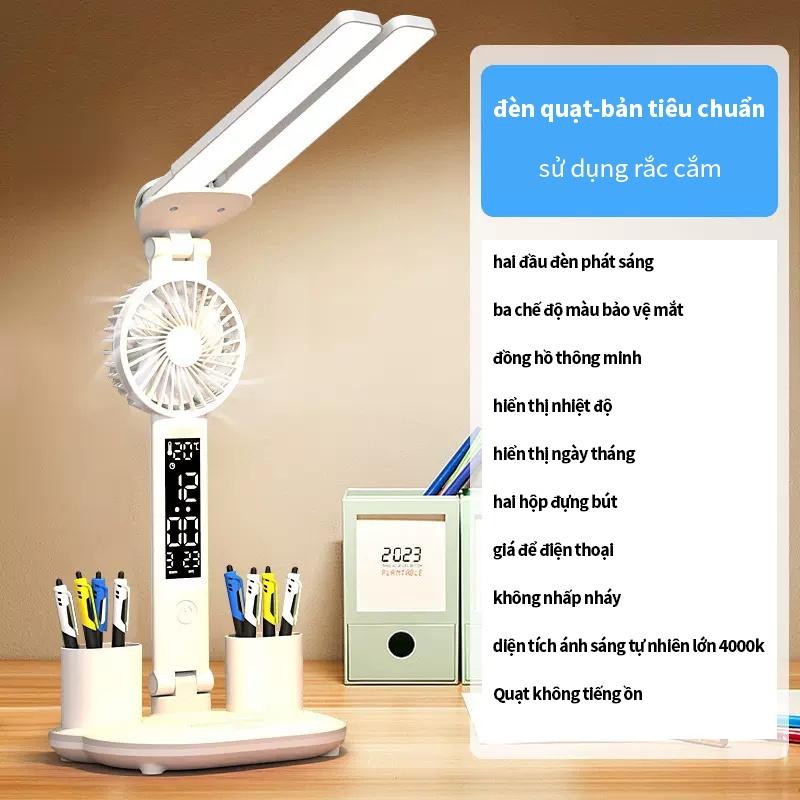 Đèn LED Để Bàn Đa Năng, Đèn Học Để Bàn Chống Cận Cao Cấp Với 3 Màu Sáng Và Đồng Hồ LCD Sắc Nét BB-468