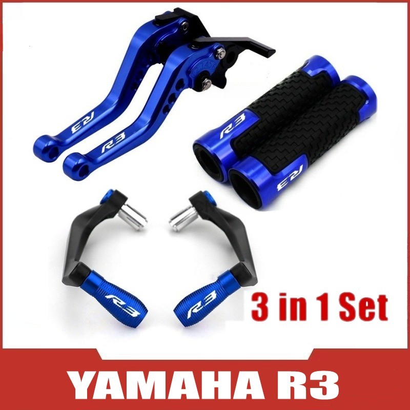 Dành Cho Xe YAMAHA YZF-R3 / R3 V2 2015-2022 Xe Máy CNC Hợp Kim Nhôm 6 Tầng Có Thể Điều Chỉnh Có Thể Gập Lại Phanh & Ly Hợp Đòn Bẩy Có Tay Cầm Và Bộ Bảo Vệ Đòn Bẩy Sửa Đổi Phụ Kiện