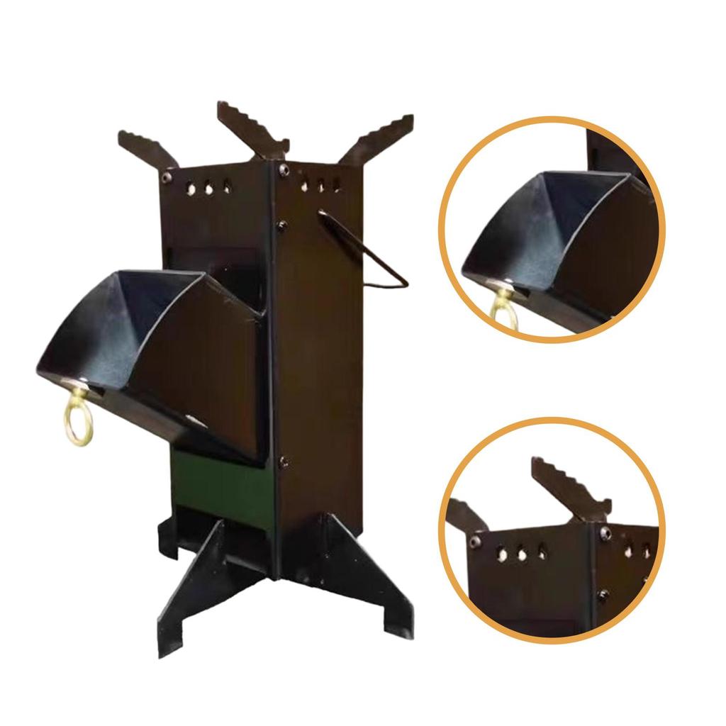 Cắm Trại Ngoài Trời Đốt Gỗ Có Thể Gập Lại Lò Di Động Dã Ngoại Sưởi Bếp Cho Ba Lô Khẩn Cấp Bên Ngoài Đi Bộ Đường Dài Du Lịch
