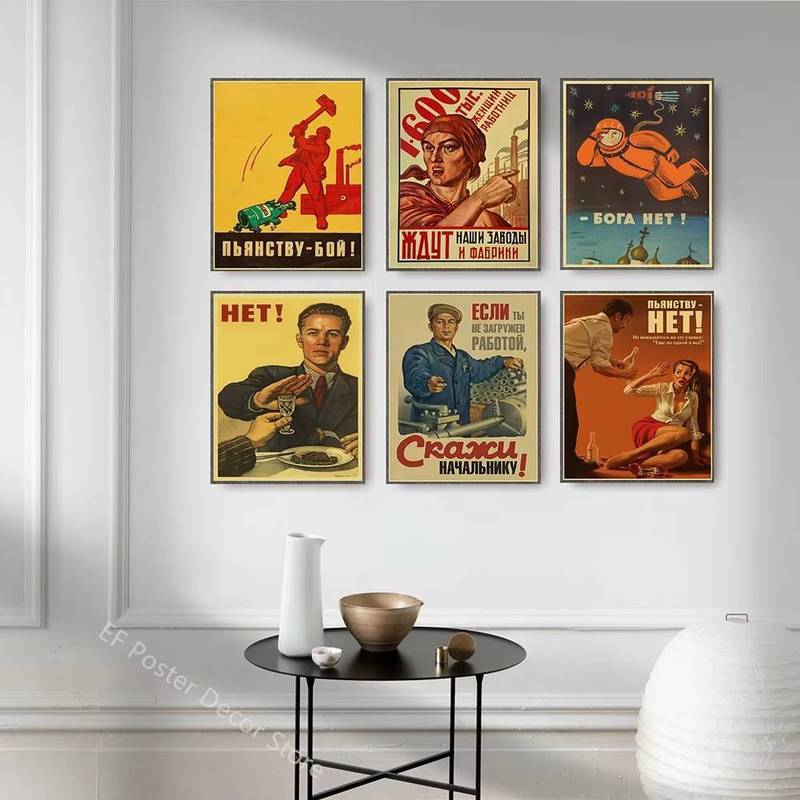 Poster Vintage Stalin Liên Xô CCCP - Nghệ thuật treo tường, Tranh vải cổ điển, Nhà / Phòng / Cafe / Câu lạc bộ / Trang trí tường ký túc xá