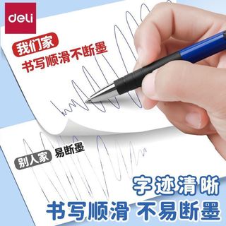Deli Bút Bi Có Thể Thu Vào Loại Báo Chí Màu Xanh Bút Bút Bi Cổ Điển 0.7 Bút Giáo Viên Lô Sửa Đổi Văn Phòng Chữ Ký
