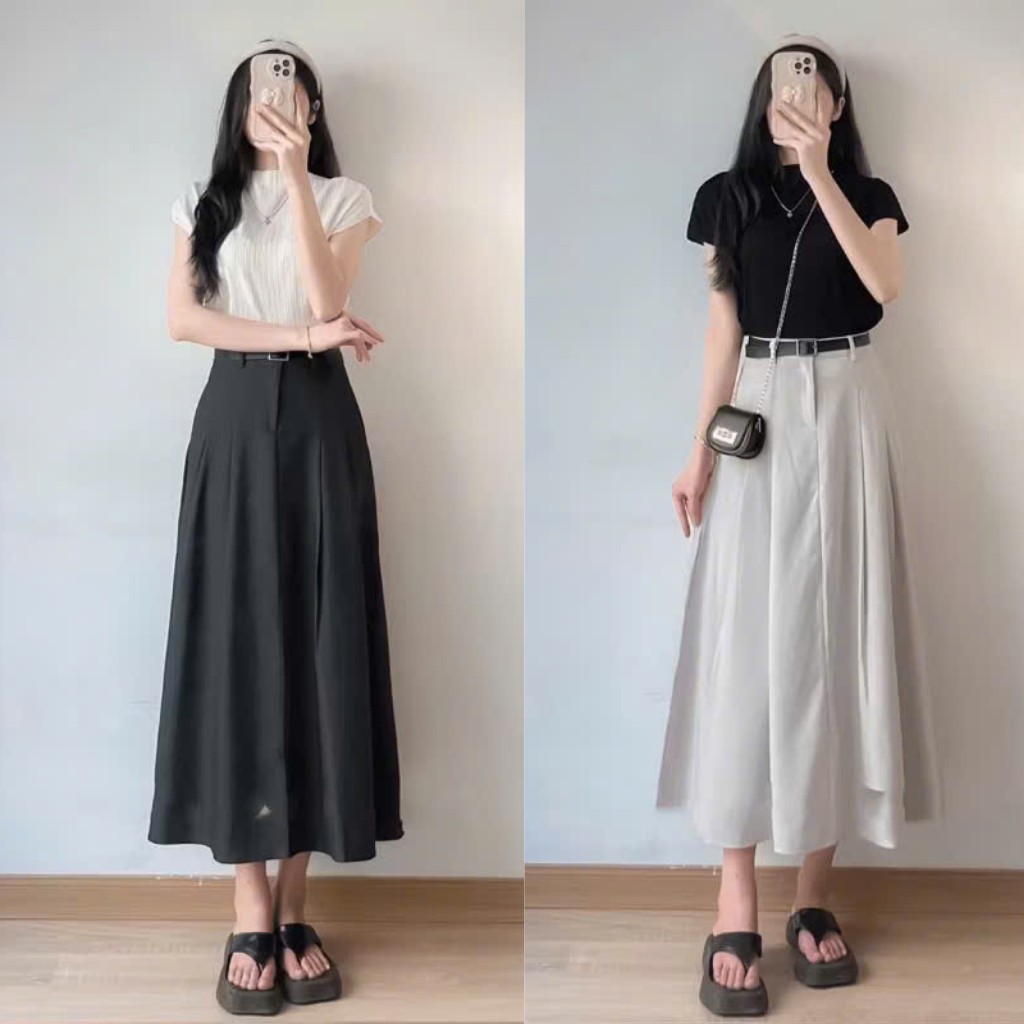 Chân váy dáng dài xếp li phong cách hàn quốc MA 098
