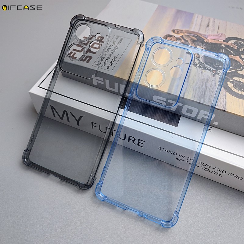 Ốp Lưng Trong Suốt Đen Xám Xanh Túi Khí Đơn Giản Chống Rơi Vỏ Mềm Chống Sốc Cho Meizu 21 20 18 Pro