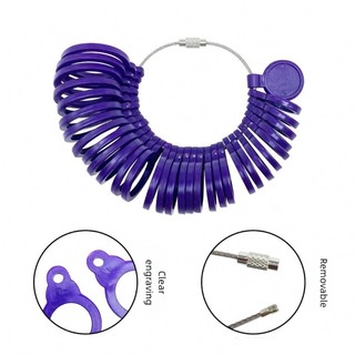 Đồng hồ đo kích thước vòng phong cách cổ điển Jay để đo ngón tay chính xác với 5 màu tùy chọn Dụng cụ trang sức bằng nhựa nhỏ gọn 8x8
