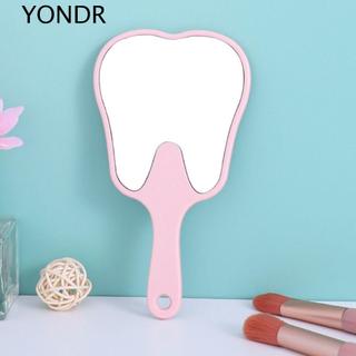 Gương cầm tay YONDR, Gương hình răng Mini bằng nhựa, Gương trang điểm di động nhẹ độ phân giải cao đơn giản