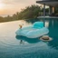 Phao bể bơi có tựa lưng có thể điều chỉnh Ghế nổi thoải mái có tựa lưng Ghế phòng chờ bơm hơi Phao ổn định di động