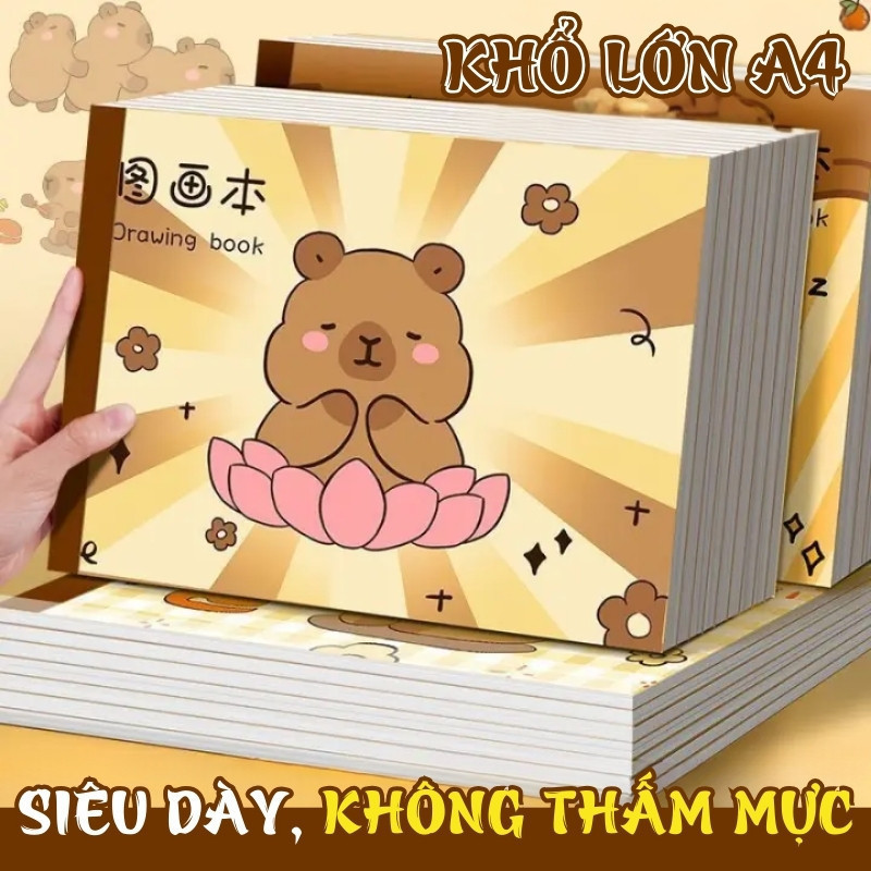Vở vẽ A4 20 trang giấy dày tranh hoạt hình mắt khuyến khích sáng tạo mỹ thuật học sinh tiện lợi hot