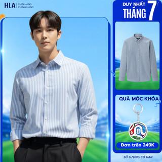 [BÁN CHẠY] Áo Sơ Mi Nam Dài Tay HLA –Thiết Kế Phối Sọc Nổi Bật, Vải Mềm Mịn Thoáng Khí & Trẻ Trung