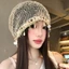 BRABRAA Lưới Beanie Cho Nữ, Mũ Móc Đính Hạt Đa Năng Thoáng Khí, Thời Trang Rỗng Ra Nhẹ Mềm Slouchy Cap Phụ Kiện Thời Trang