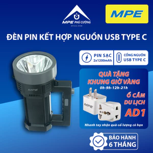 MPE - Đèn pin đa năng 1 bóng 3W Tích hợp đầu ra nguồn USB Type C Chính hãng MPE Phú Cường