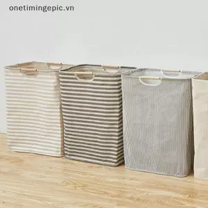VFZ Giỏ Giặt Chống Thấm Nước Vải Lanh Cotton Bẩn Quần Áo Giỏ Giặt Sắp Xếp Có Thể Gập Lại Đồ lặt vặt Túi Bảo Quản Gấp Hamper OTE