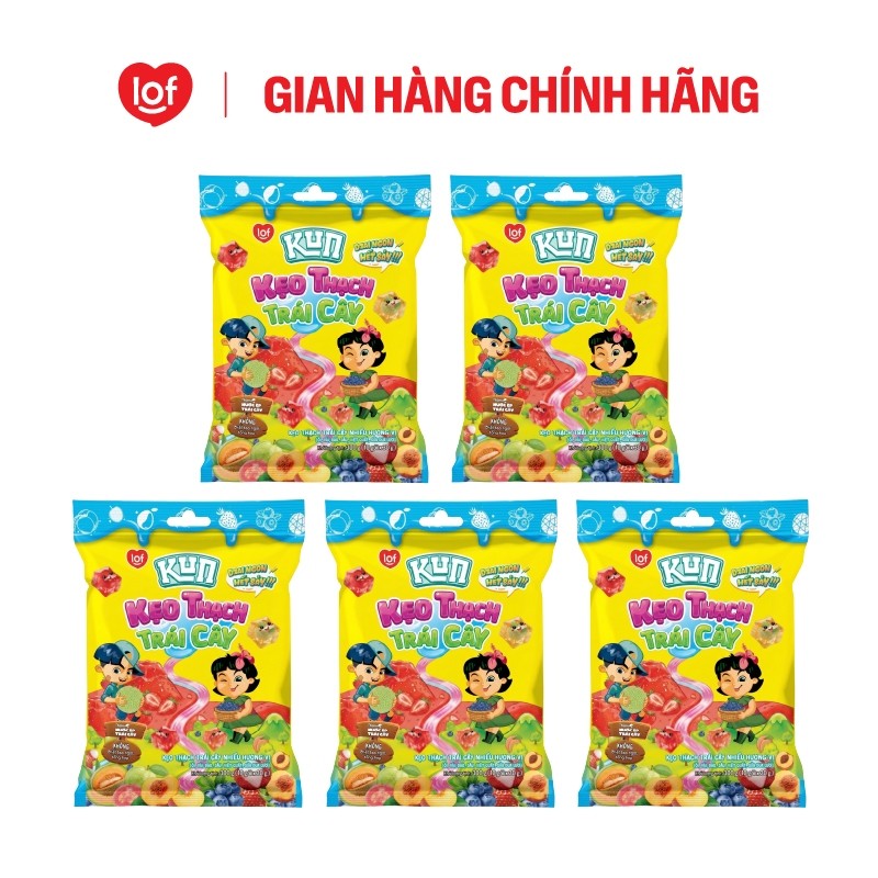 Kẹo thạch trái cây KUN nhiều hương vị thùng 20 túi x 300g