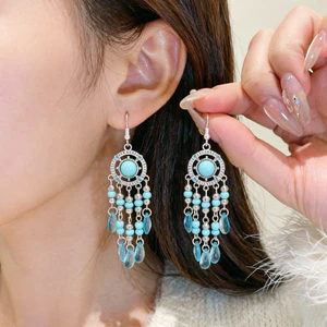 Bông Tai Tua Rua Bohemian Phong Cách Dân Tộc Kỳ Nghỉ Ánh Sáng Sang Trọng Cao Cấp Thanh Lịch Thời Trang Tinh Tế Tai Nữ