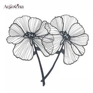 AqToCna 27CM Hoa Sen Thêu Miếng Dán Cho Quần Áo DIY May Trên Hoa Parches Thêu Ren Táo Cho Áo Sơ Mi AqToCna