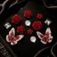 Set Charm Hồ Điệp Hồng Ngọc – Ruby Butterfly Rose Luxury Resin Collection Trang Trí Dép Cute Cao Cấp